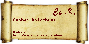 Csobai Kolombusz névjegykártya